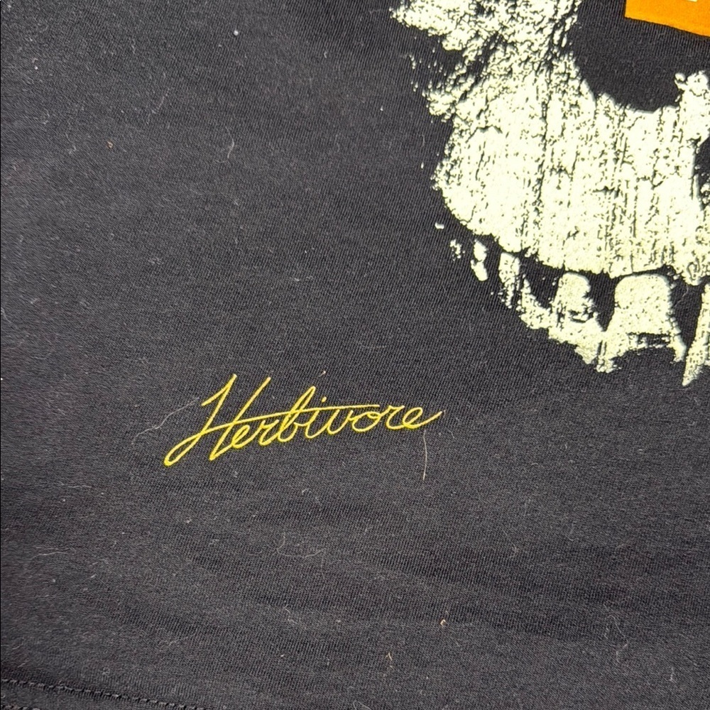 American Apparel Black and Orange Artistic Skull Tee - Picture 4 of 4